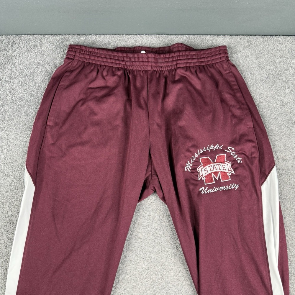 VINTAGE Mississippi StateTrack Pants Womens Large Maroon Ankle Zip Athletic‎